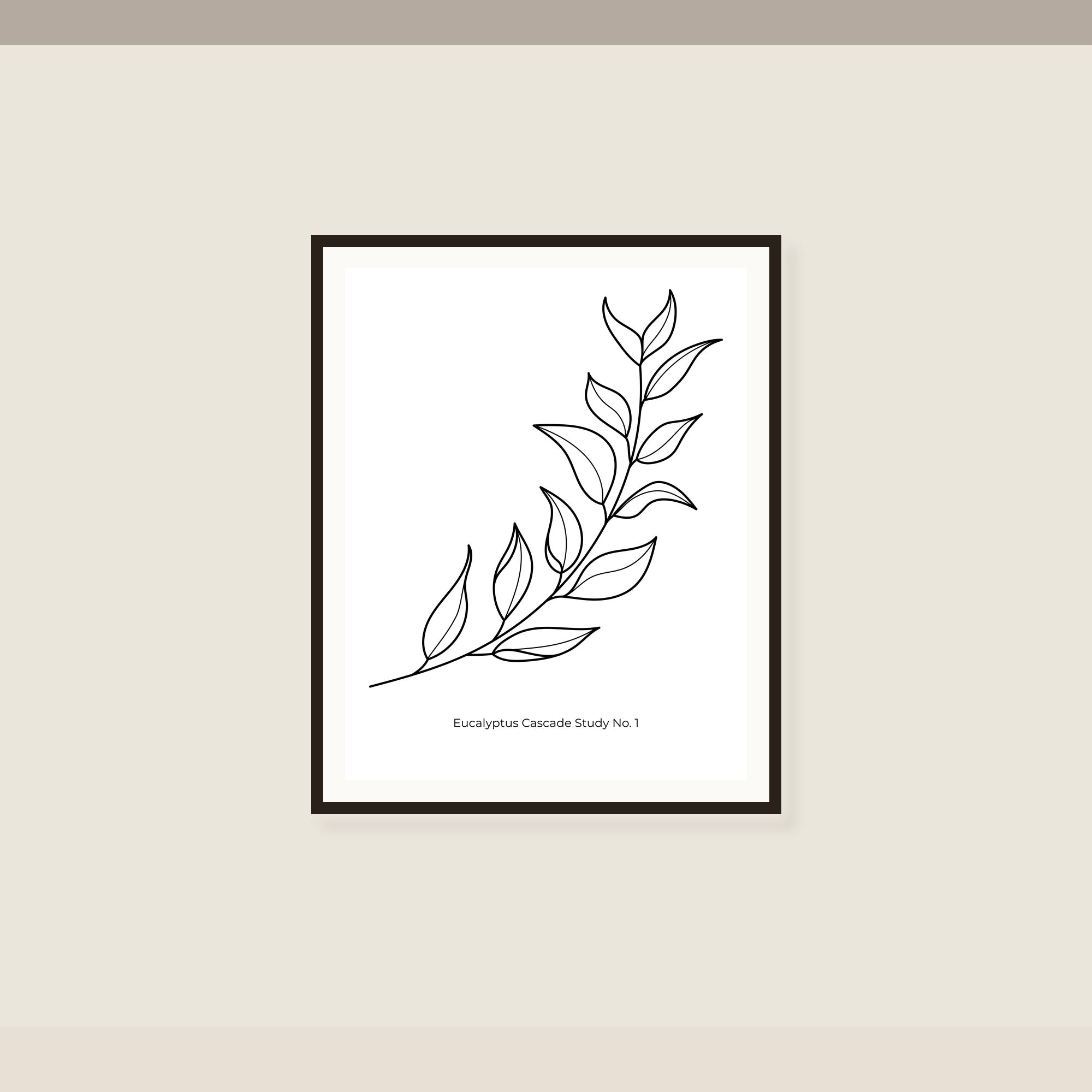 Eucalyptus Cascade Study No. 1 — Printable Botanical Stencil Template